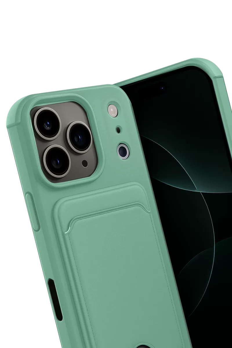 Newface Apple iPhone 17 Pro Max Kelvin Kartvizitli Silikon - Açık Yeşil