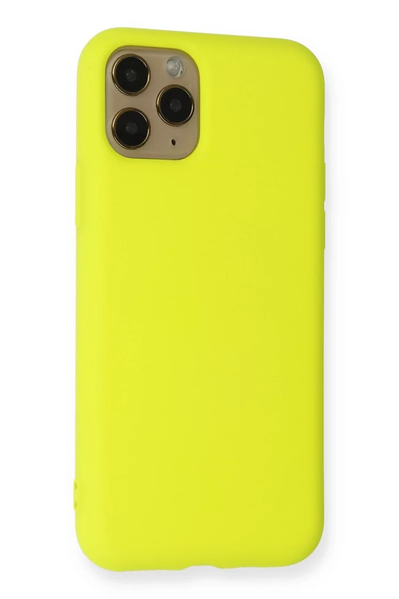 Newface Apple iPhone 11 Pro Kılıf Nano içi Kadife Silikon - Sarı