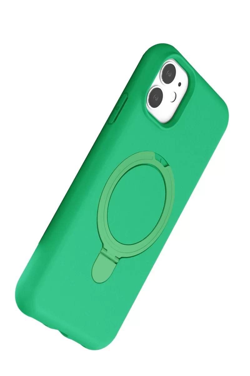 Newface Apple iPhone 11 Regal Magsafe Standlı Kapak - Yeşil