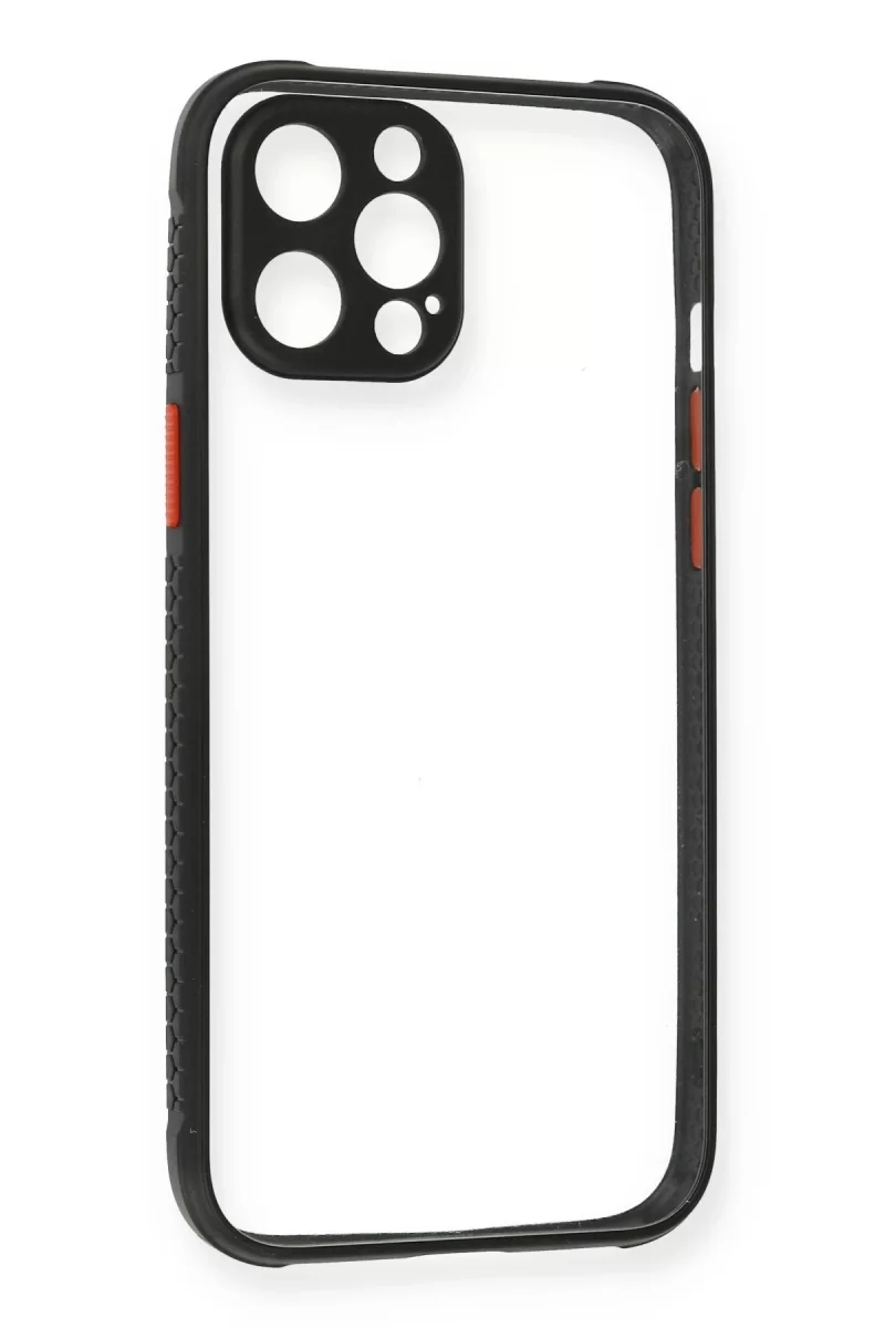 Newface Apple iPhone 12 Pro Kılıf Miami Şeffaf Silikon - Siyah
