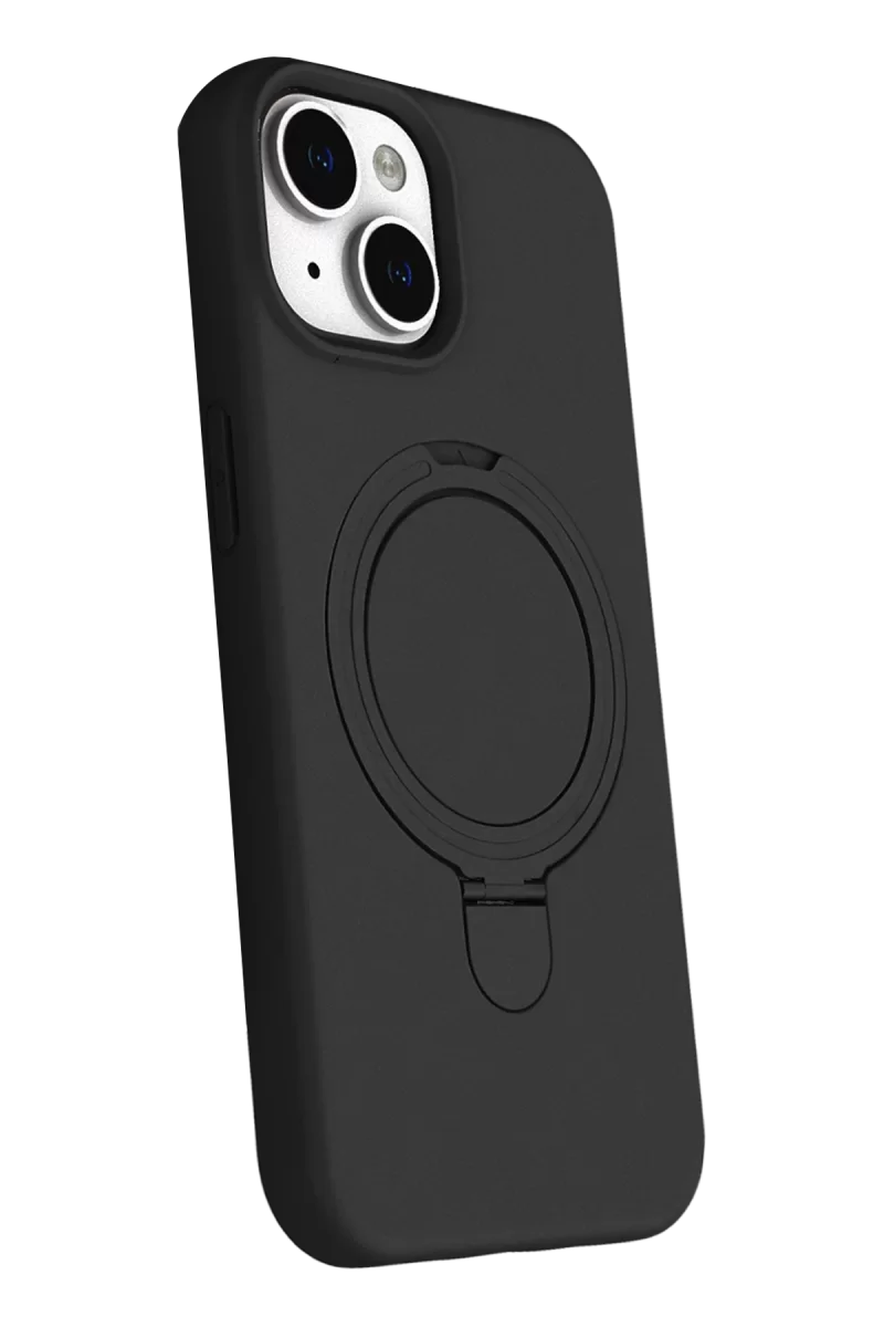 Newface Apple iPhone 15 Plus Regal Magsafe Standlı Kapak - Siyah