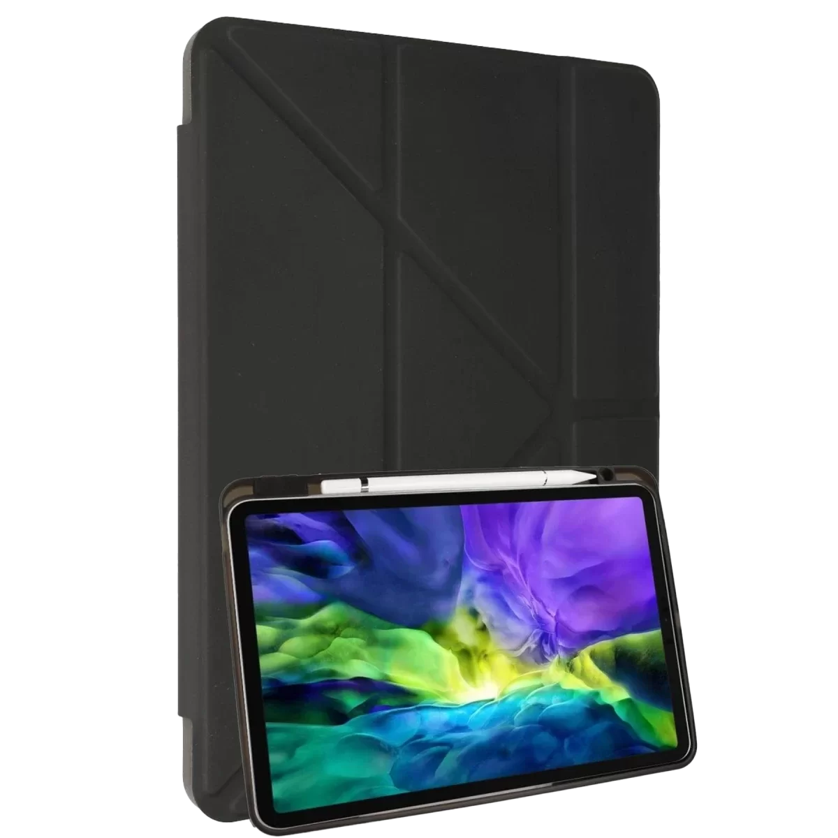 Newface Samsung Galaxy P610 Tab S6 Lite 10.4 Kılıf Kalemlikli Mars Tablet Kılıfı - Koyu Gri