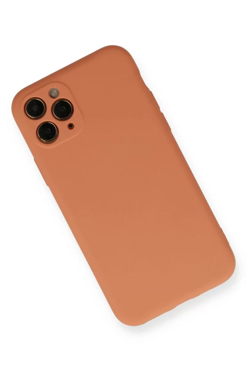 Newface Apple iPhone 11 Pro Kılıf Nano içi Kadife Silikon - Mat Turuncu