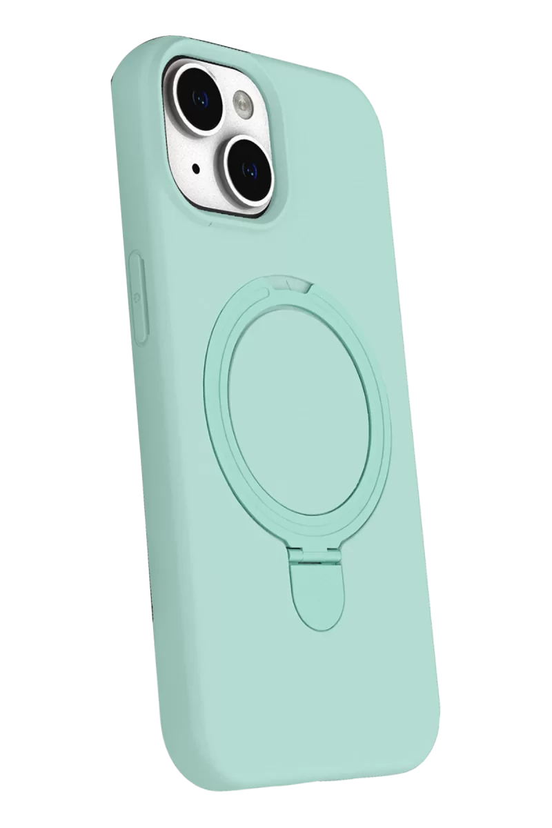Newface Apple iPhone 15 Plus Regal Magsafe Standlı Kapak - Su Yeşili