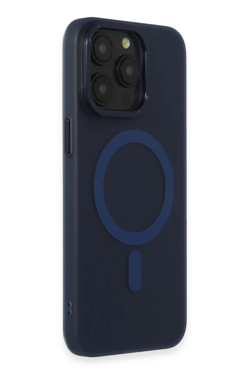 Newface Apple iPhone 15 Pro Max Kılıf Lodos Magneticsafe Mat Kapak - Mavi