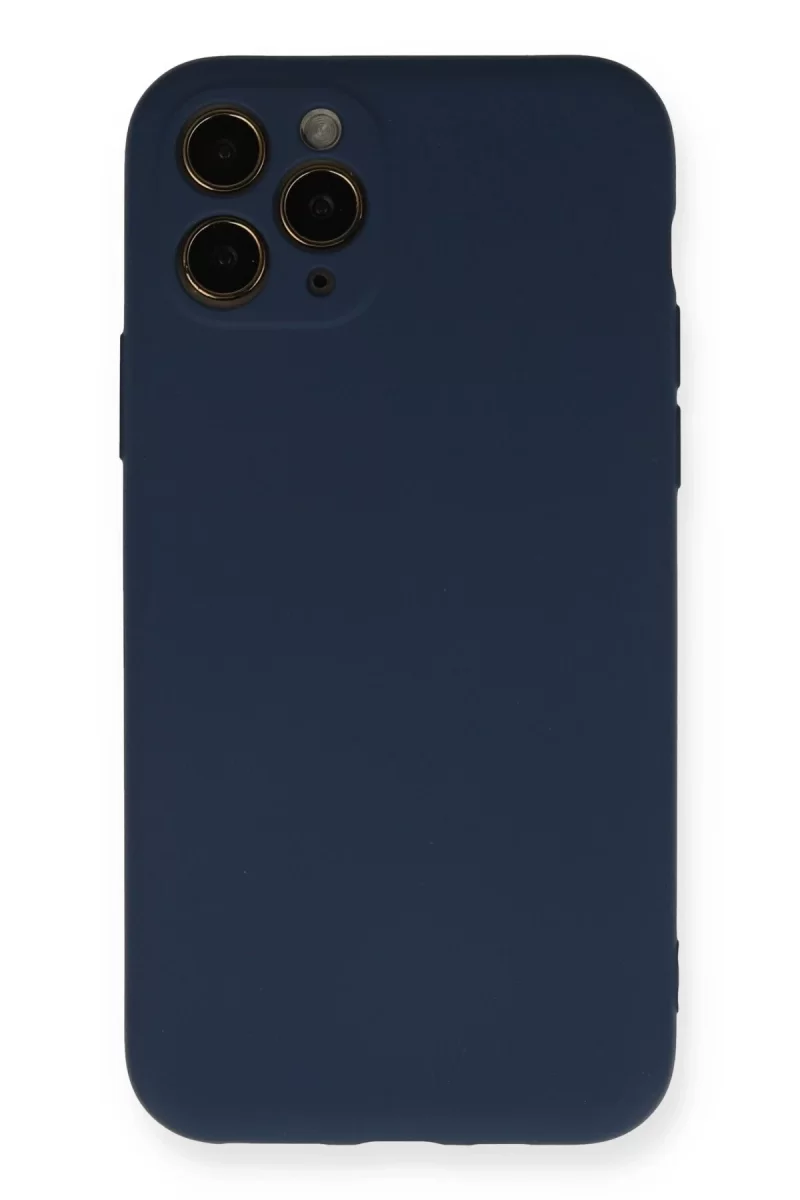 Newface Apple iPhone 11 Pro Kılıf Nano içi Kadife Silikon - Lacivert