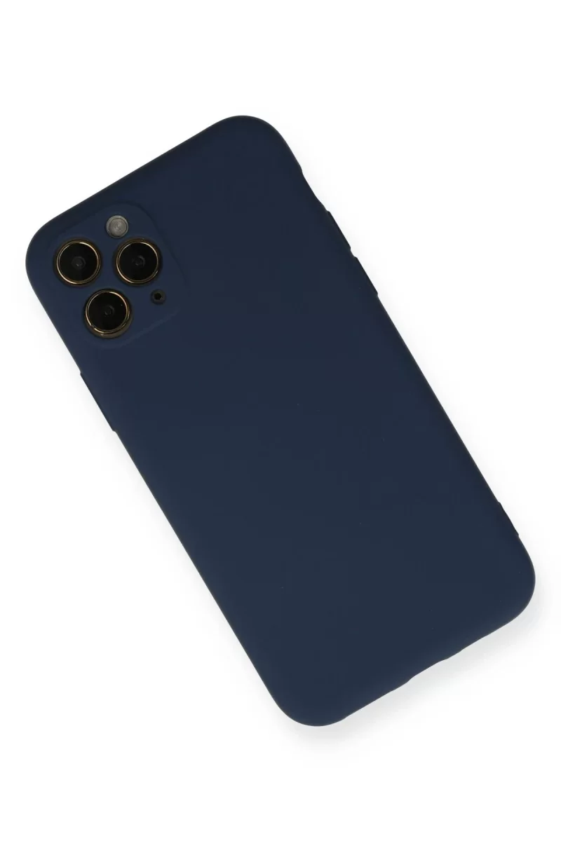 Newface Apple iPhone 11 Pro Kılıf Nano içi Kadife Silikon - Lacivert