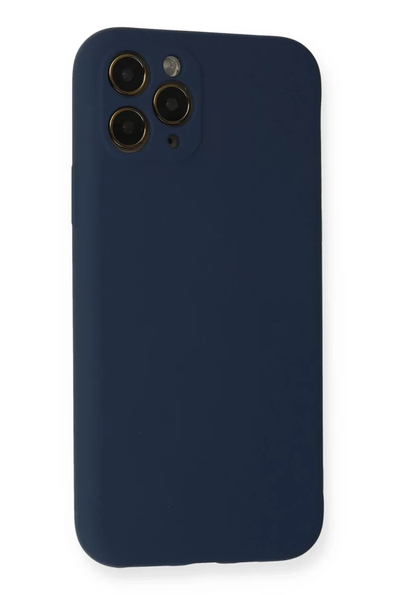 Newface Apple iPhone 11 Pro Kılıf Nano içi Kadife Silikon - Lacivert