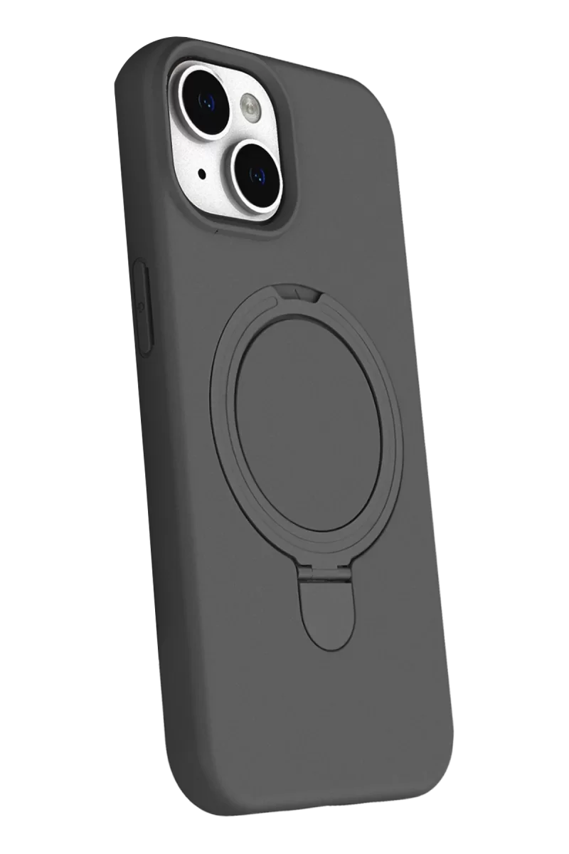 Newface Apple iPhone 15 Plus Regal Magsafe Standlı Kapak - Titan Gri