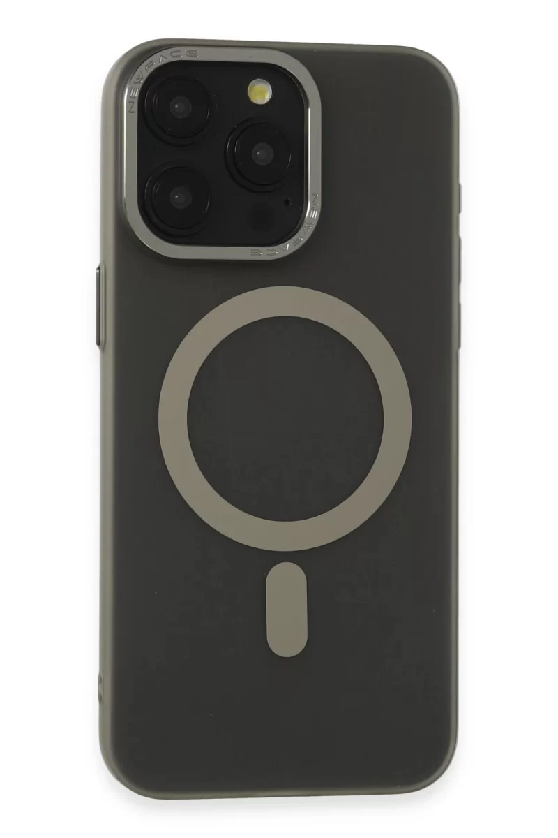 Newface Apple iPhone 15 Pro Max Kılıf Lodos Magneticsafe Mat Kapak - Titan Gri