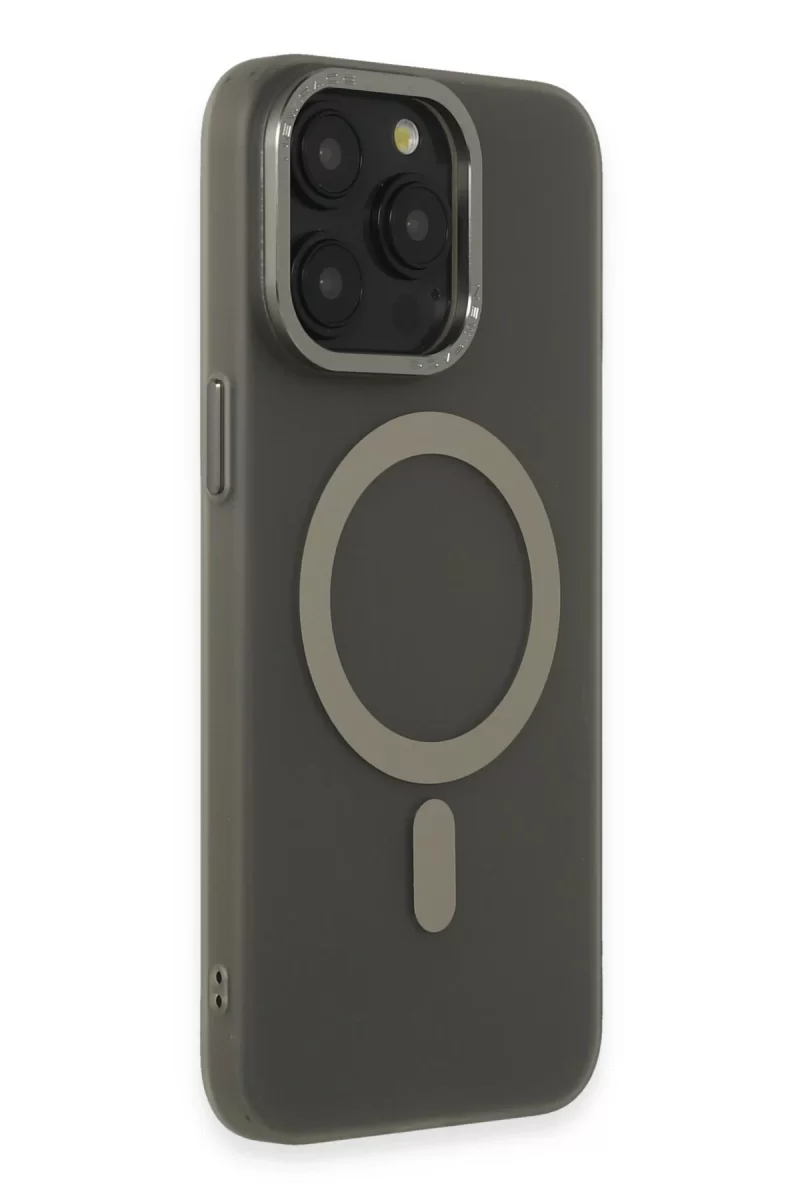 Newface Apple iPhone 15 Pro Max Kılıf Lodos Magneticsafe Mat Kapak - Titan Gri