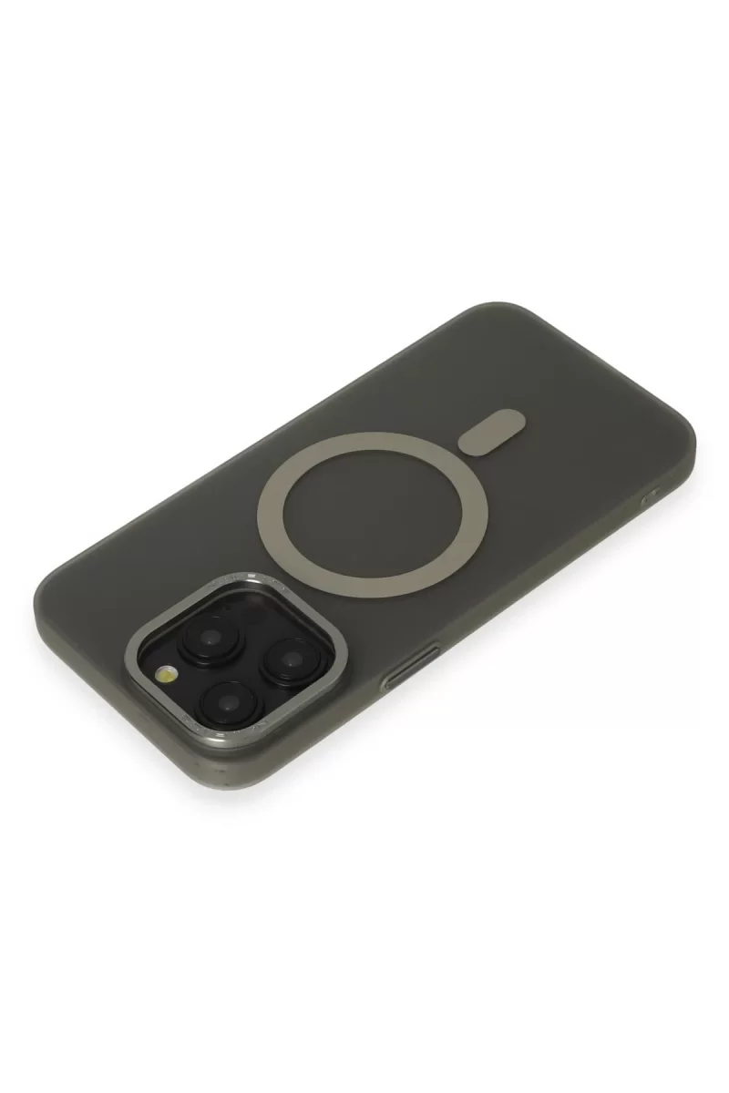 Newface Apple iPhone 15 Pro Max Kılıf Lodos Magneticsafe Mat Kapak - Titan Gri