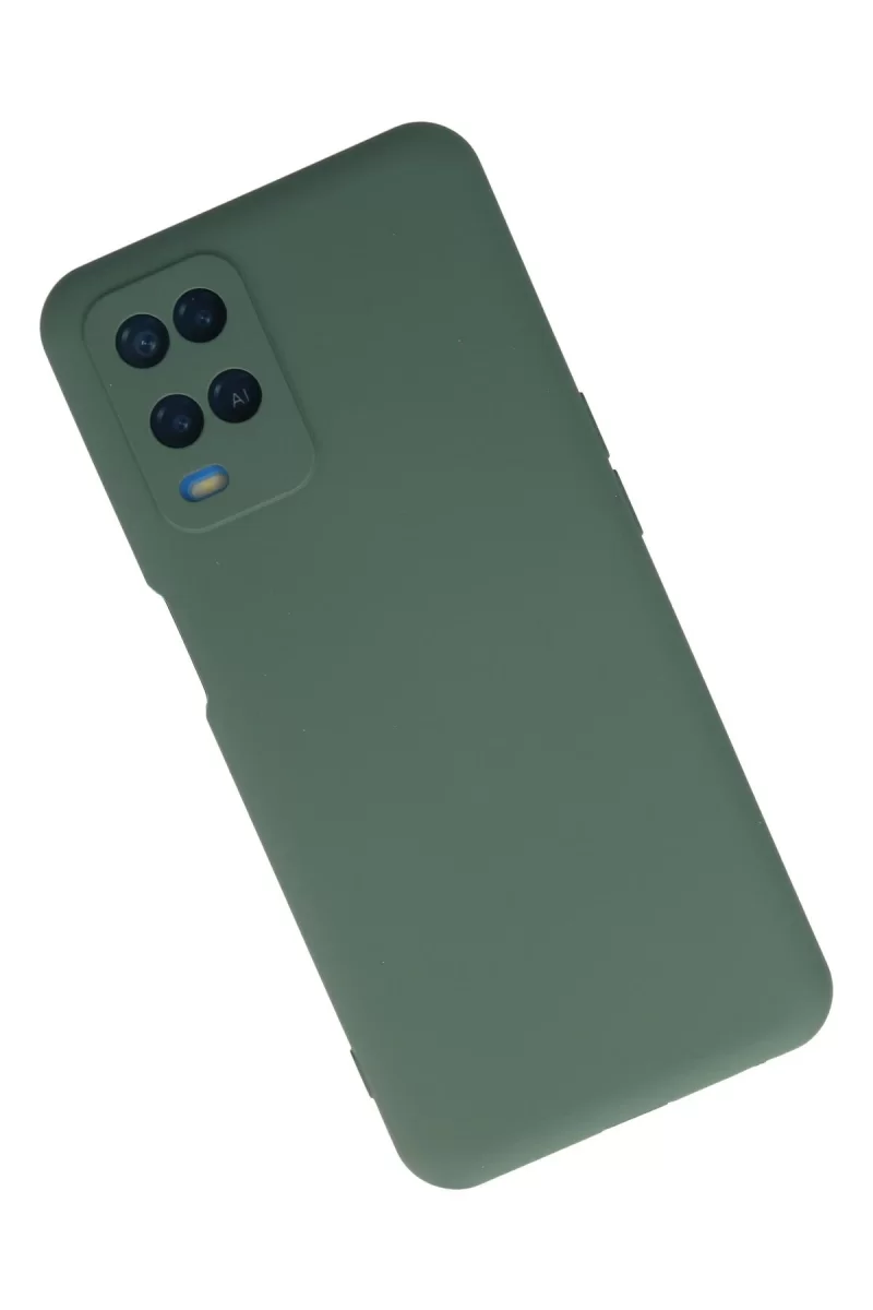 Newface Oppo A54 4G Kılıf Nano içi Kadife Silikon - Koyu Yeşil