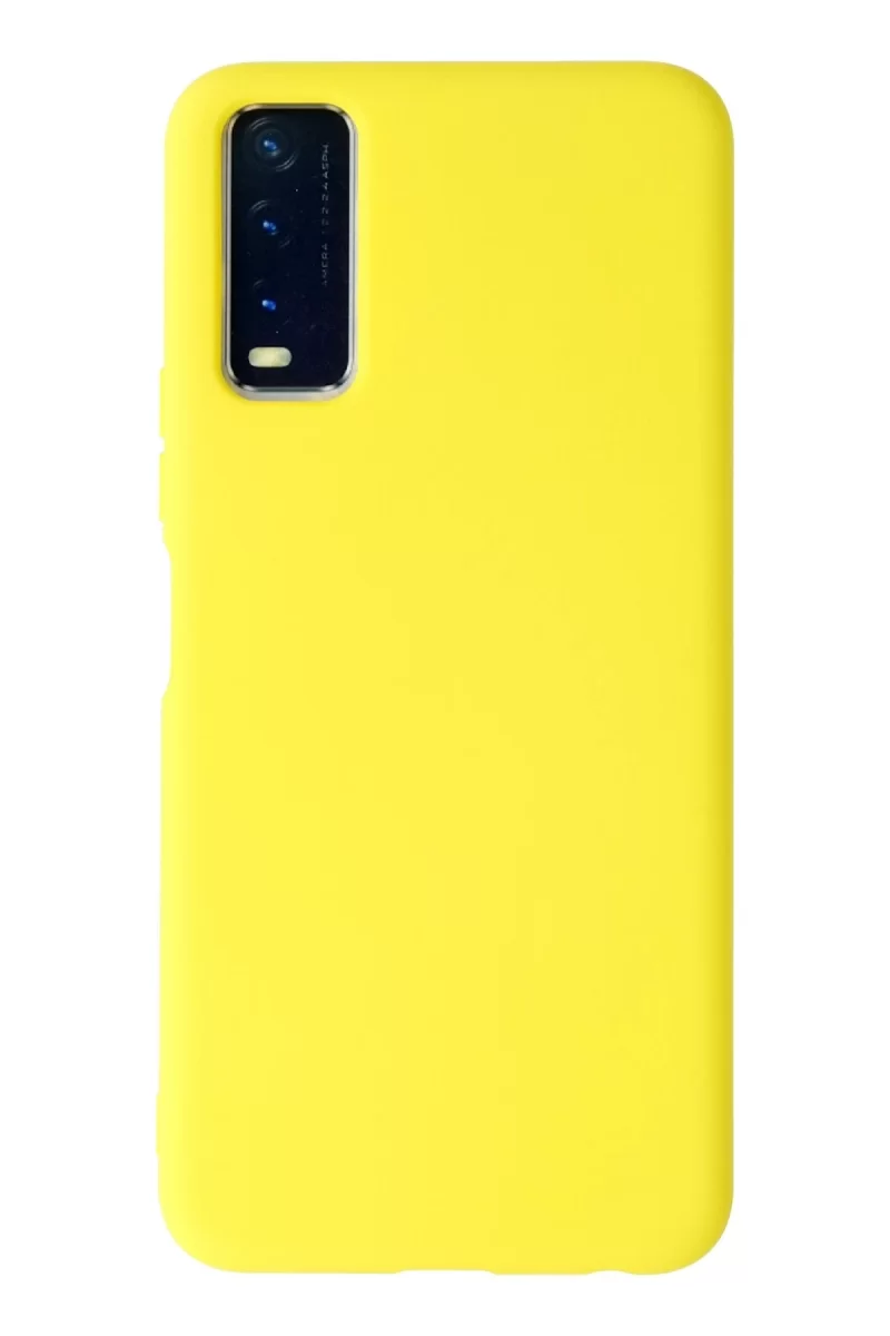 Newface Vivo Y11S Kılıf Nano içi Kadife Silikon - Sarı