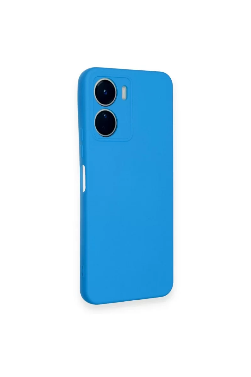 Newface Vivo Y16 Kılıf Nano içi Kadife Silikon - Mavi