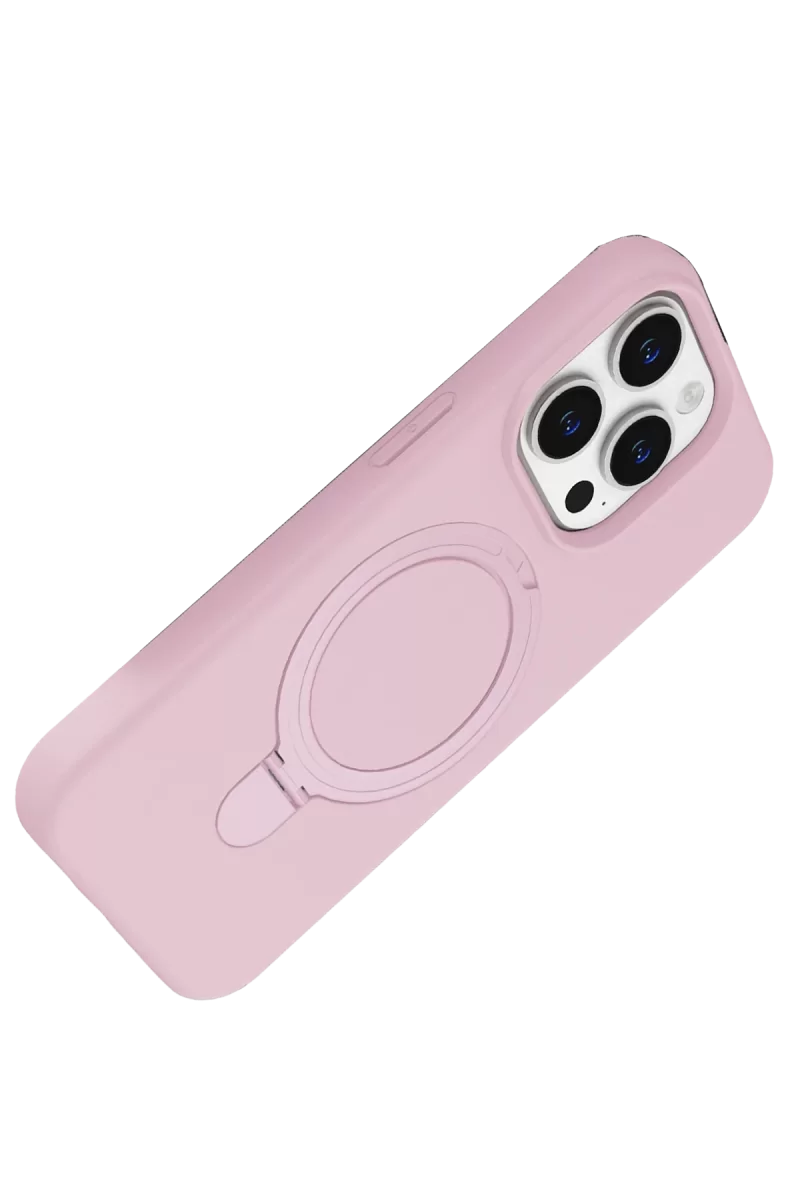 Newface Apple iPhone 15 Pro Max Regal Magsafe Standlı Kapak - Açık Pembe