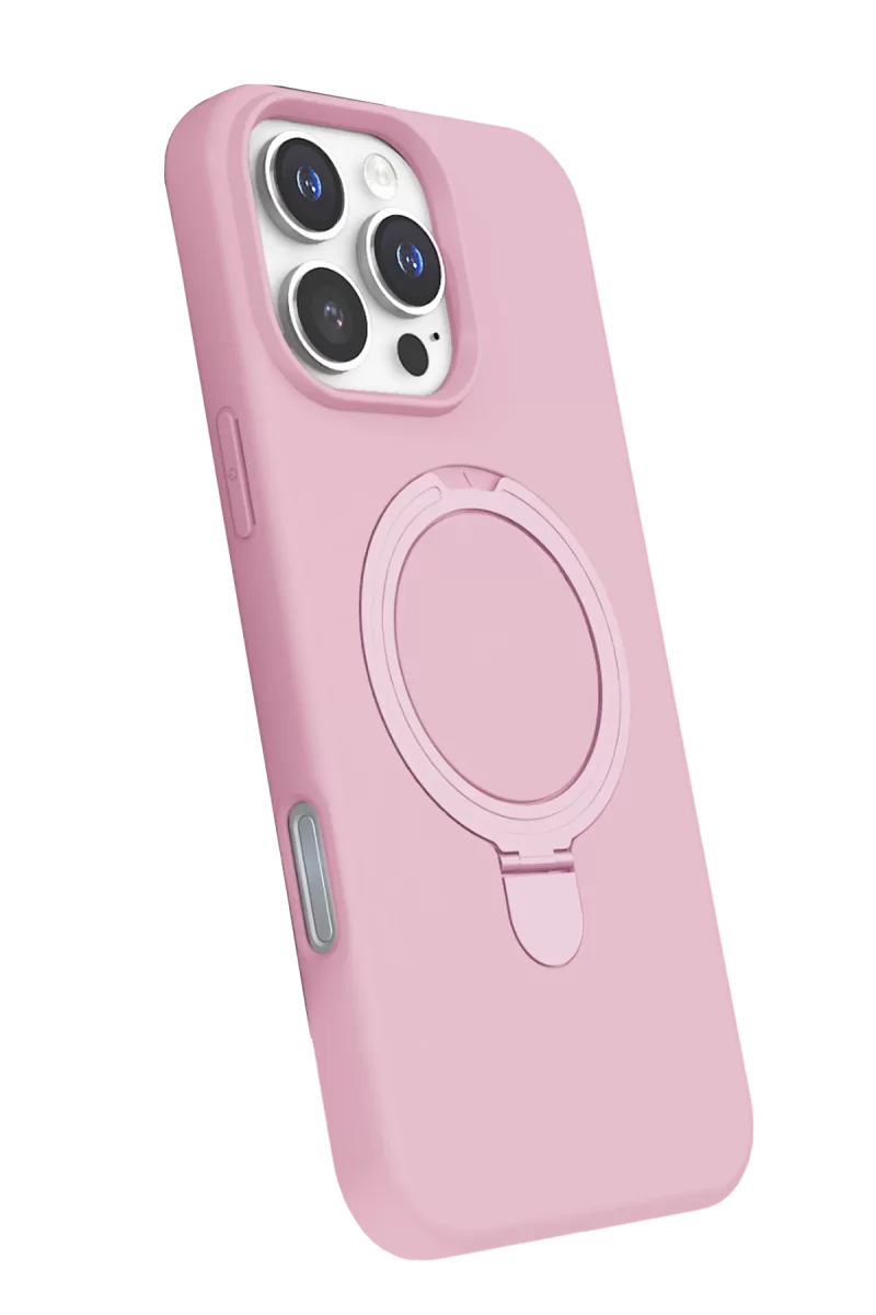 Newface Apple iPhone 16 Pro Regal Magsafe Standlı Kapak - Açık Pembe