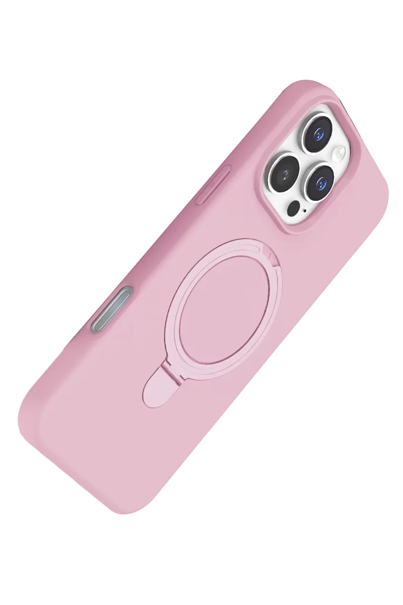Newface Apple iPhone 16 Pro Regal Magsafe Standlı Kapak - Açık Pembe