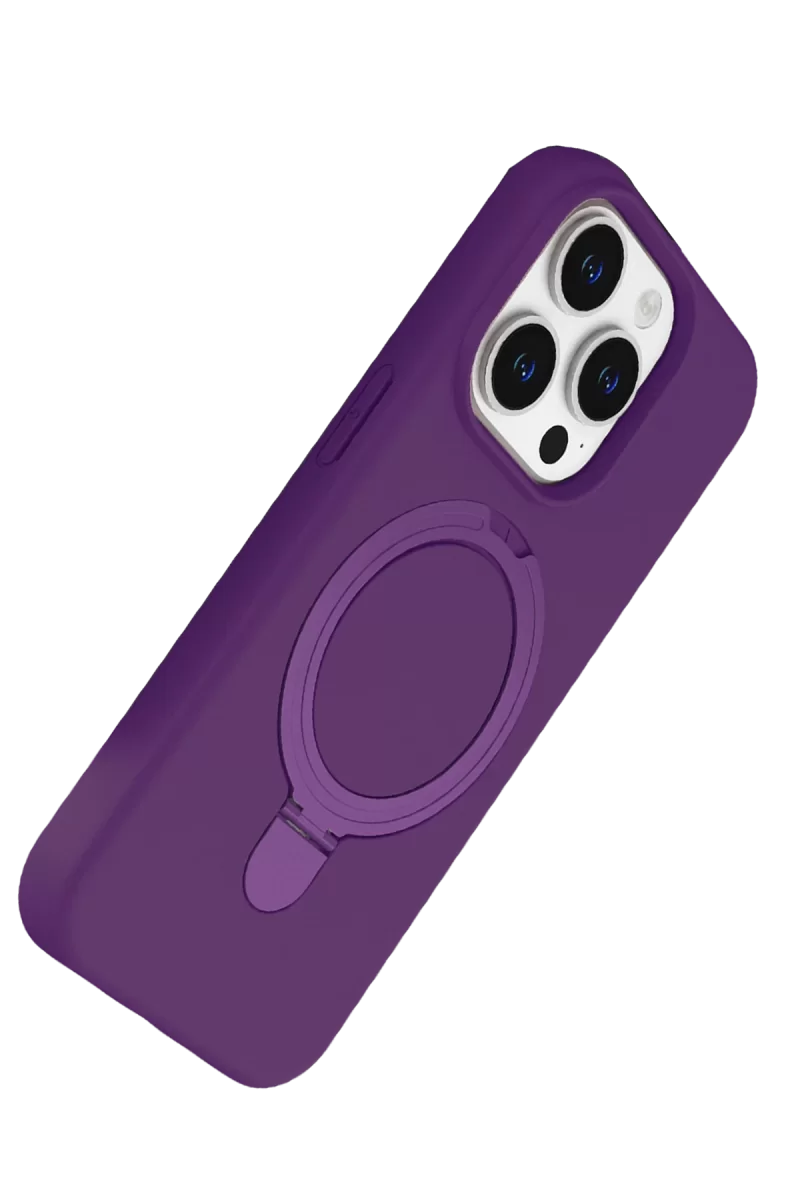 Newface Apple iPhone 15 Pro Max Regal Magsafe Standlı Kapak - Derin Mor