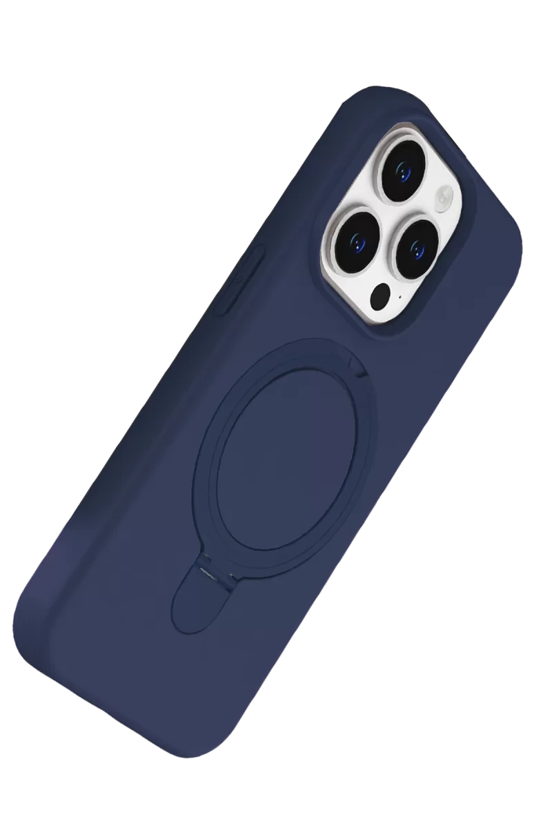 Newface Apple iPhone 15 Pro Max Regal Magsafe Standlı Kapak - Lacivert