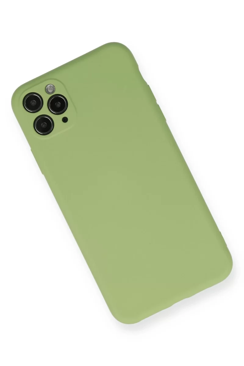Newface Apple iPhone 11 Pro Max Kılıf Nano içi Kadife Silikon- Yeşil