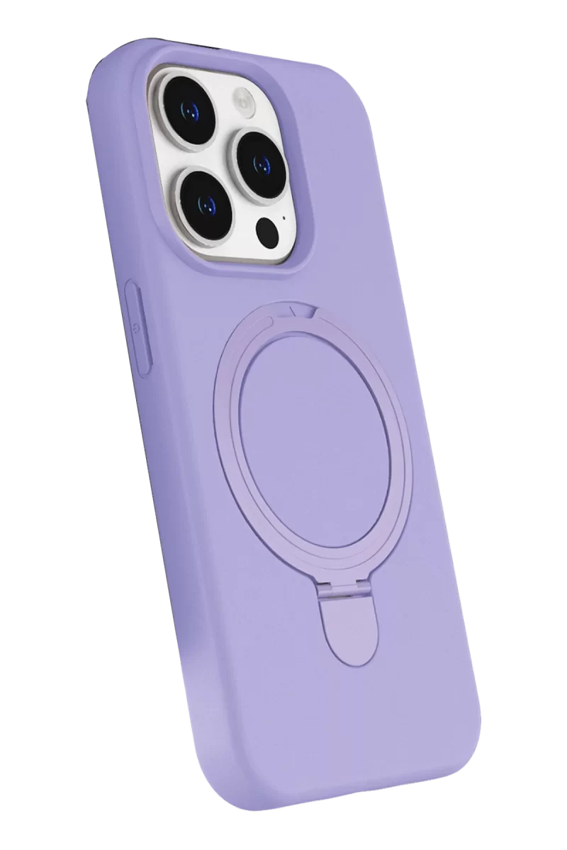 Newface Apple iPhone 15 Pro Max Regal Magsafe Standlı Kapak - Lila