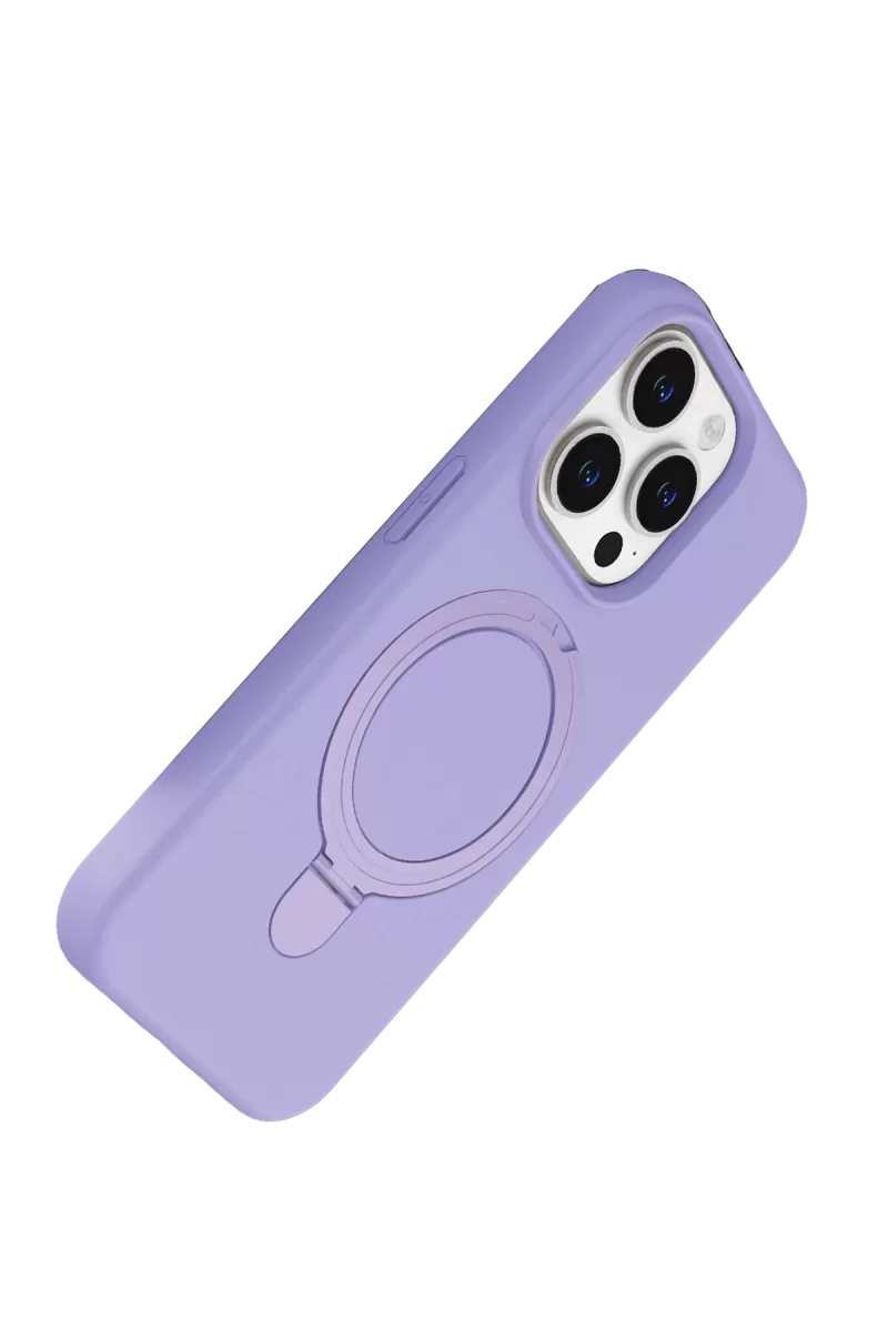 Newface Apple iPhone 15 Pro Max Regal Magsafe Standlı Kapak - Lila