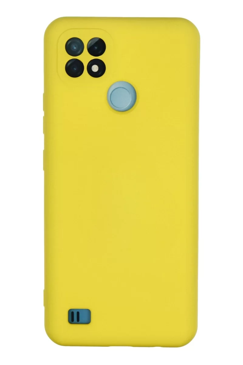 Newface Realme C21 Kılıf Nano içi Kadife Silikon - Sarı