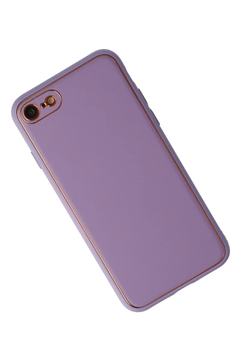 Newface Apple iPhone 7 Kılıf Coco Deri Silikon Kapak - Lila