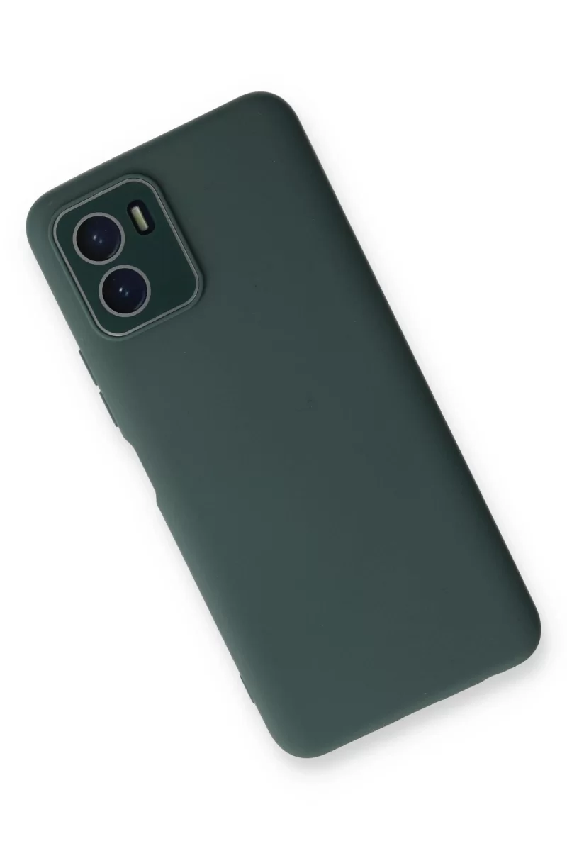 Newface Vivo Y15S Kılıf Lansman Glass Kapak - Koyu Yeşil