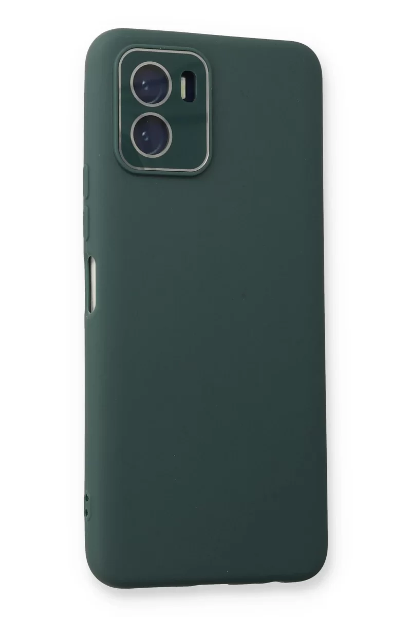 Newface Vivo Y15S Kılıf Lansman Glass Kapak - Koyu Yeşil