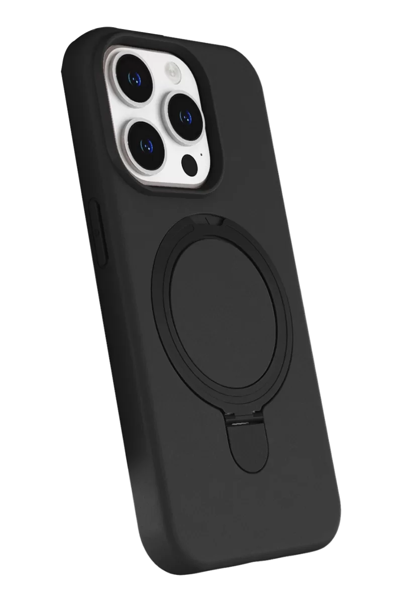 Newface Apple iPhone 15 Pro Max Regal Magsafe Standlı Kapak - Siyah