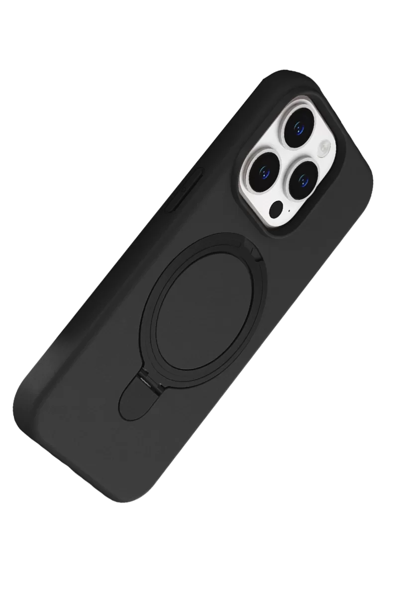 Newface Apple iPhone 15 Pro Max Regal Magsafe Standlı Kapak - Siyah