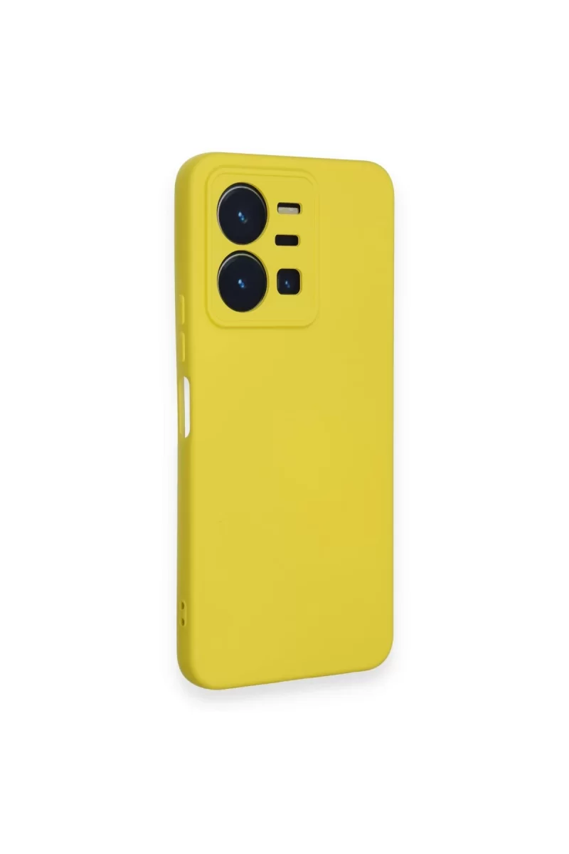Newface Vivo Y35 Kılıf Nano içi Kadife Silikon - Sarı