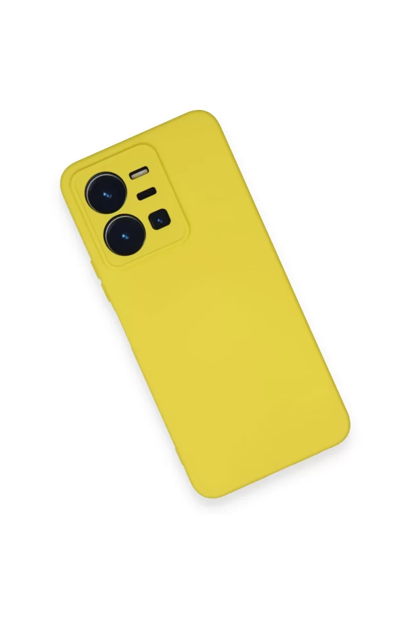Newface Vivo Y35 Kılıf Nano içi Kadife Silikon - Sarı