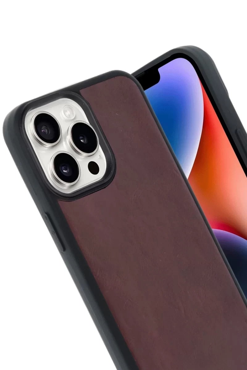 Newface Apple iPhone 14 Pro Max Kılıf Aras Deri Kapak - Bordo