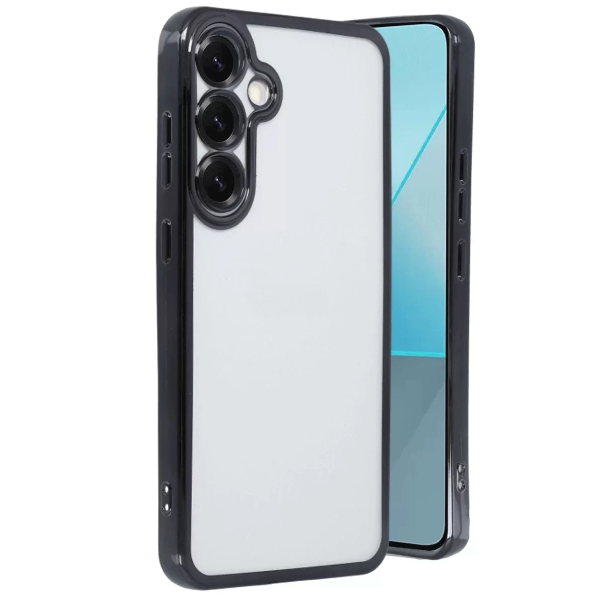 Newface Samsung Galaxy S25 Kılıf Razer Lensli Silikon - Siyah