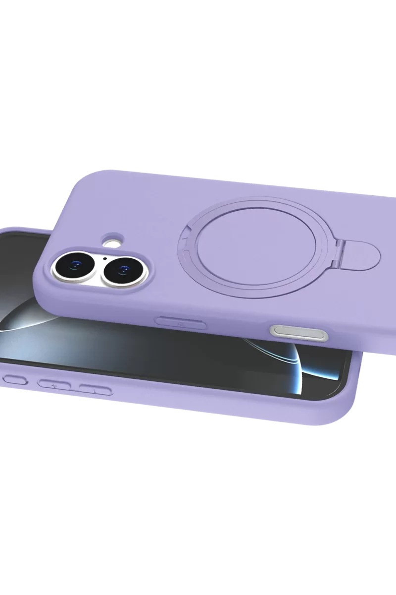 Newface Apple iPhone 16 Plus Regal Magsafe Standlı Kapak - Lila