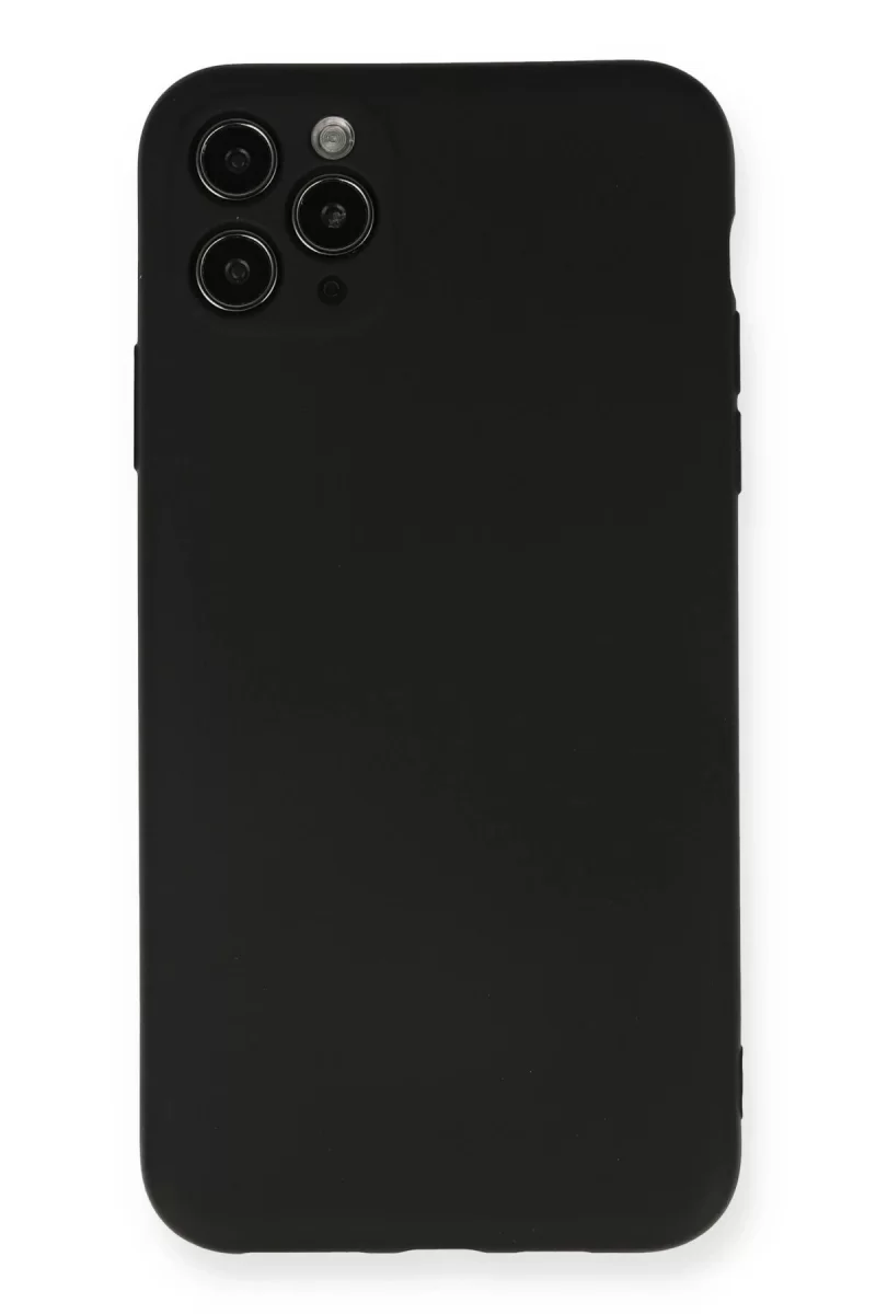 Newface Apple iPhone 11 Pro Max Kılıf Nano içi Kadife Silikon - Siyah