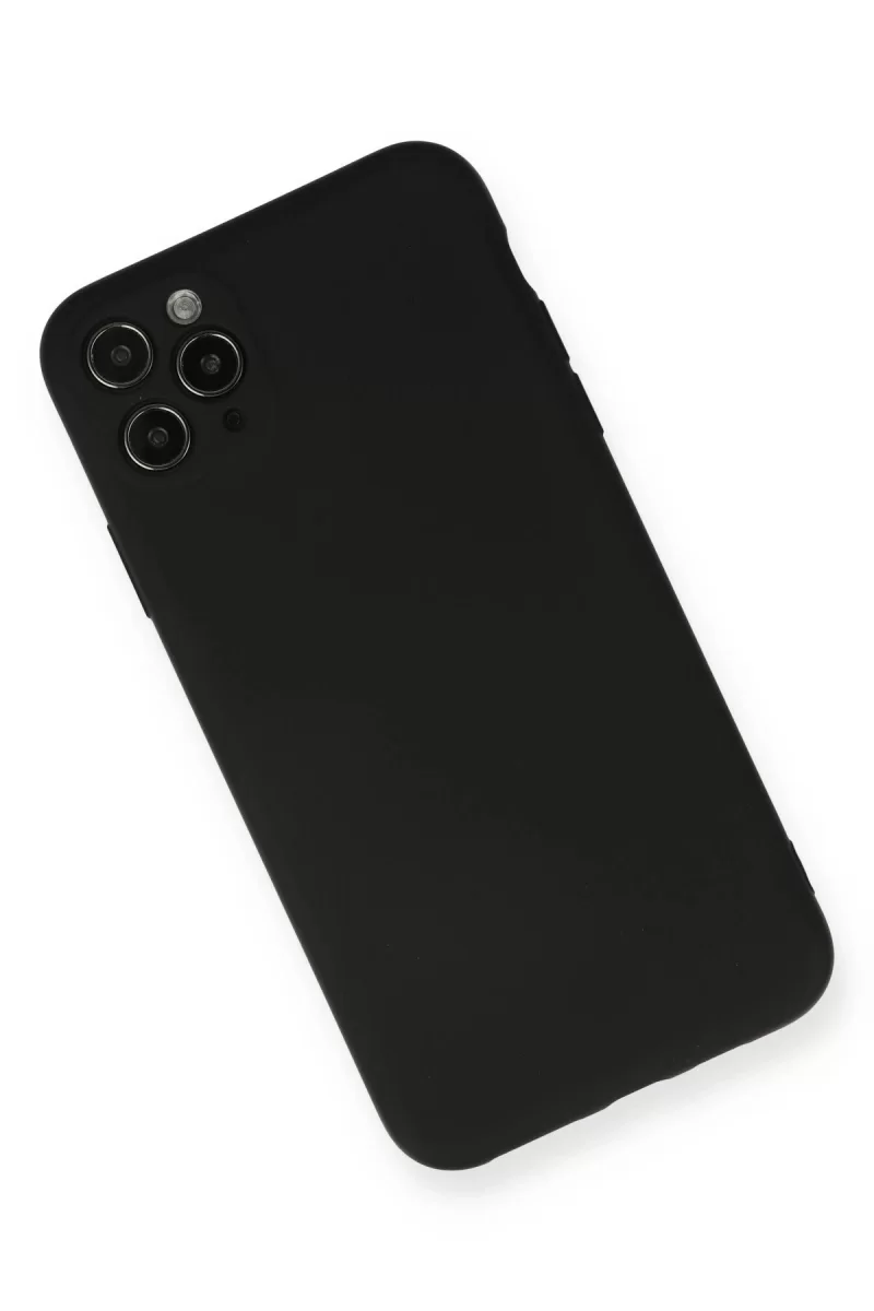 Newface Apple iPhone 11 Pro Max Kılıf Nano içi Kadife Silikon - Siyah
