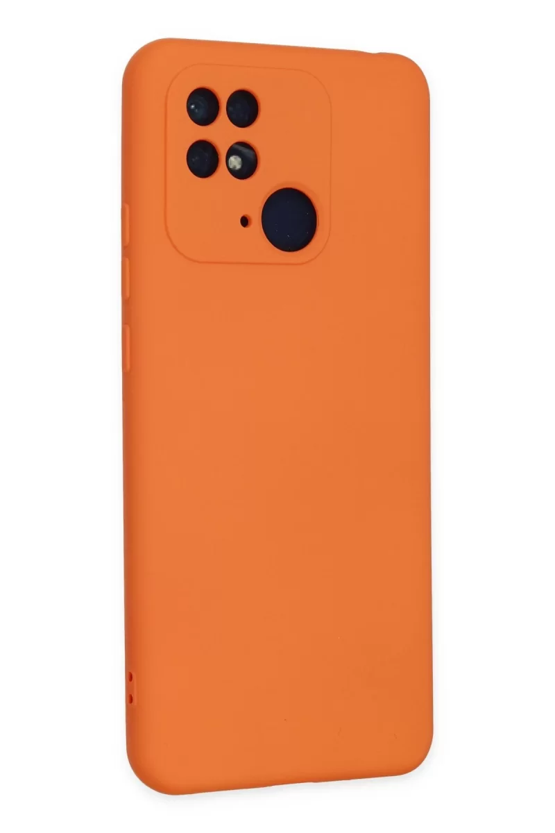 Newface Xiaomi Redmi 10C Kılıf Nano içi Kadife Silikon - Turuncu