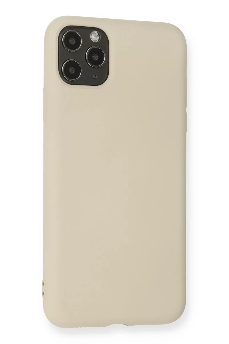 Newface Apple iPhone 11 Pro Max Kılıf Nano içi Kadife Silikon - Bej