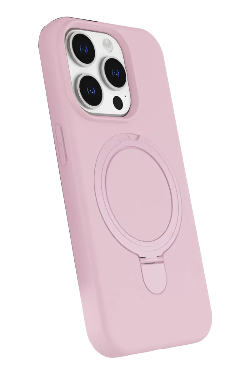 Newface Apple iPhone 14 Pro Max Regal Magsafe Standlı Kapak - Açık Pembe