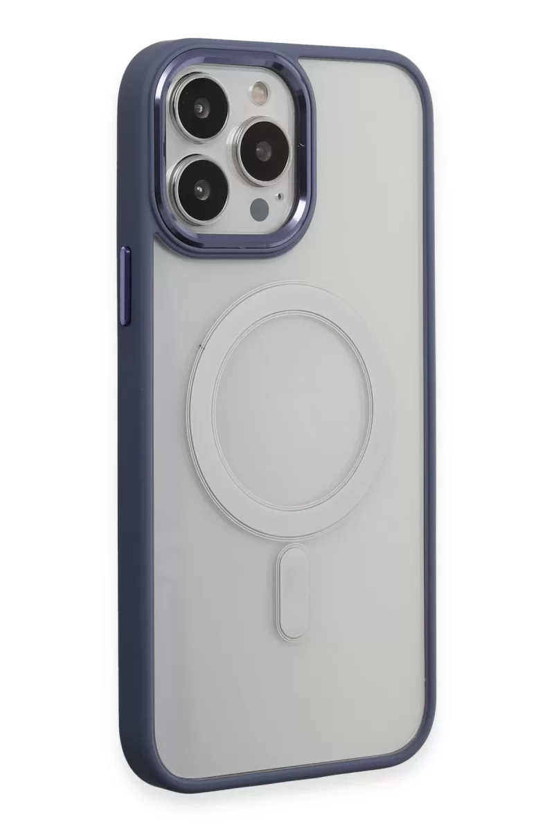 Newface Apple iPhone 15 Pro Max Kılıf Room Magneticsafe Silikon - Sierra Blue
