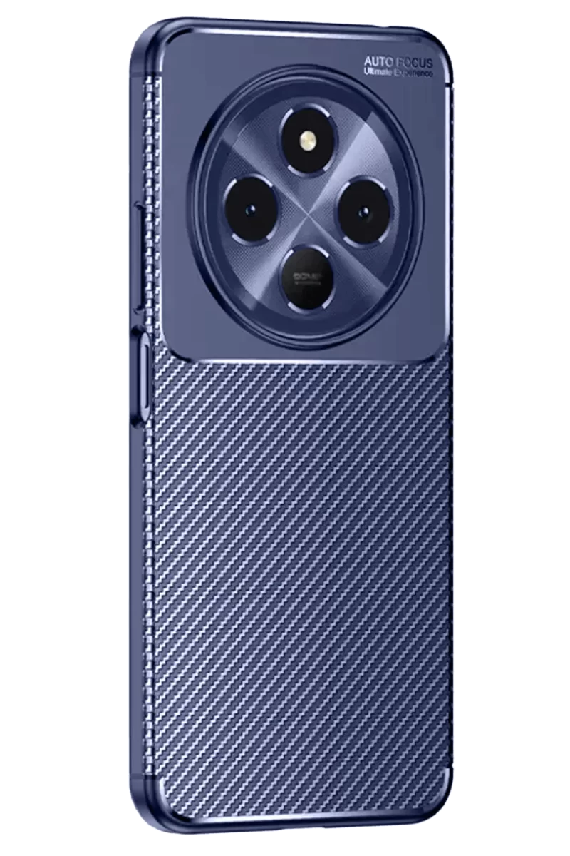 Newface Tecno Spark 30C Kılıf Auto Focus Karbon Kapak - Lacivert