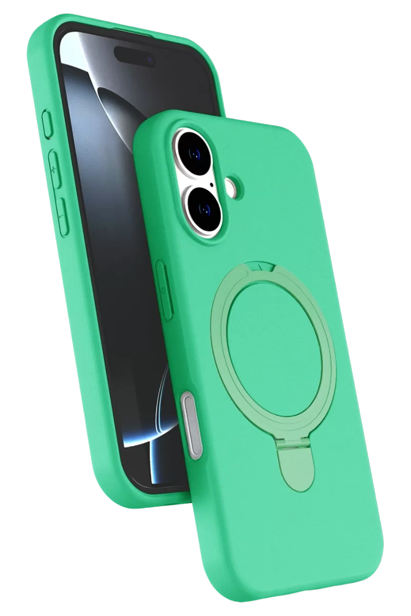 Newface Apple iPhone 16 Plus Regal Magsafe Standlı Kapak - Yeşil