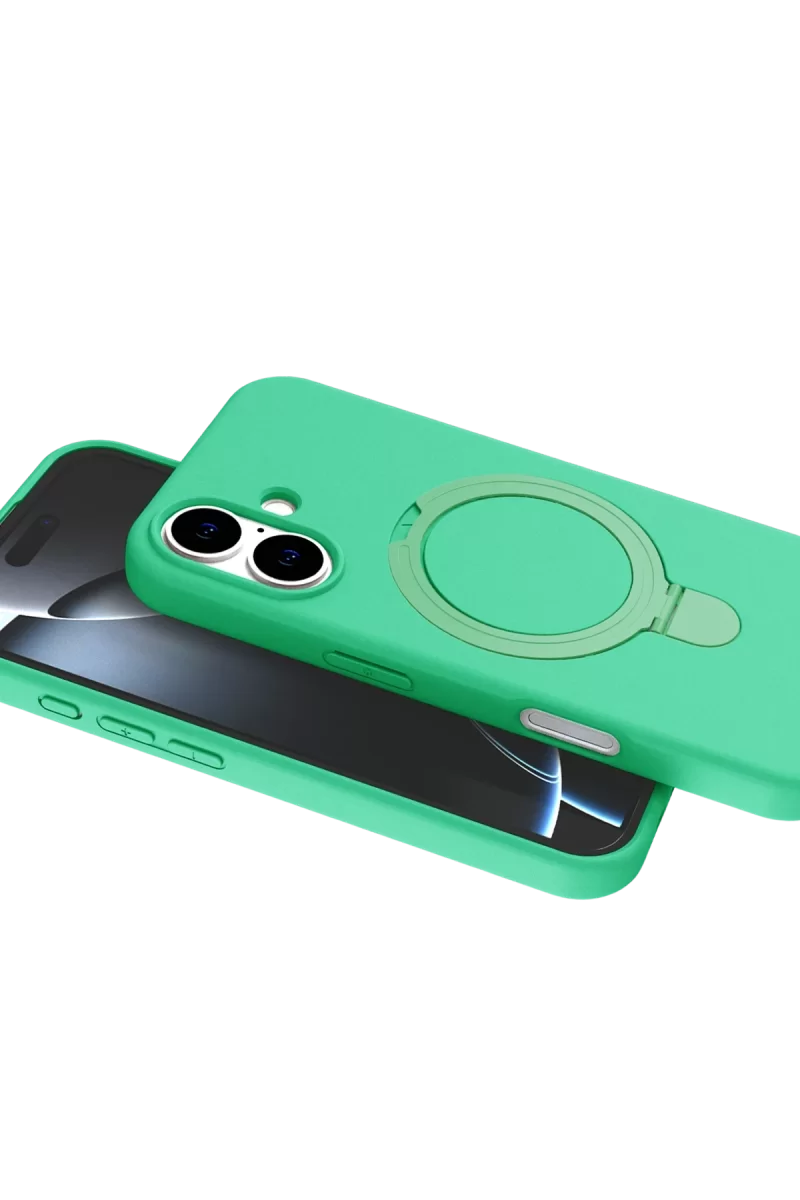 Newface Apple iPhone 16 Plus Regal Magsafe Standlı Kapak - Yeşil