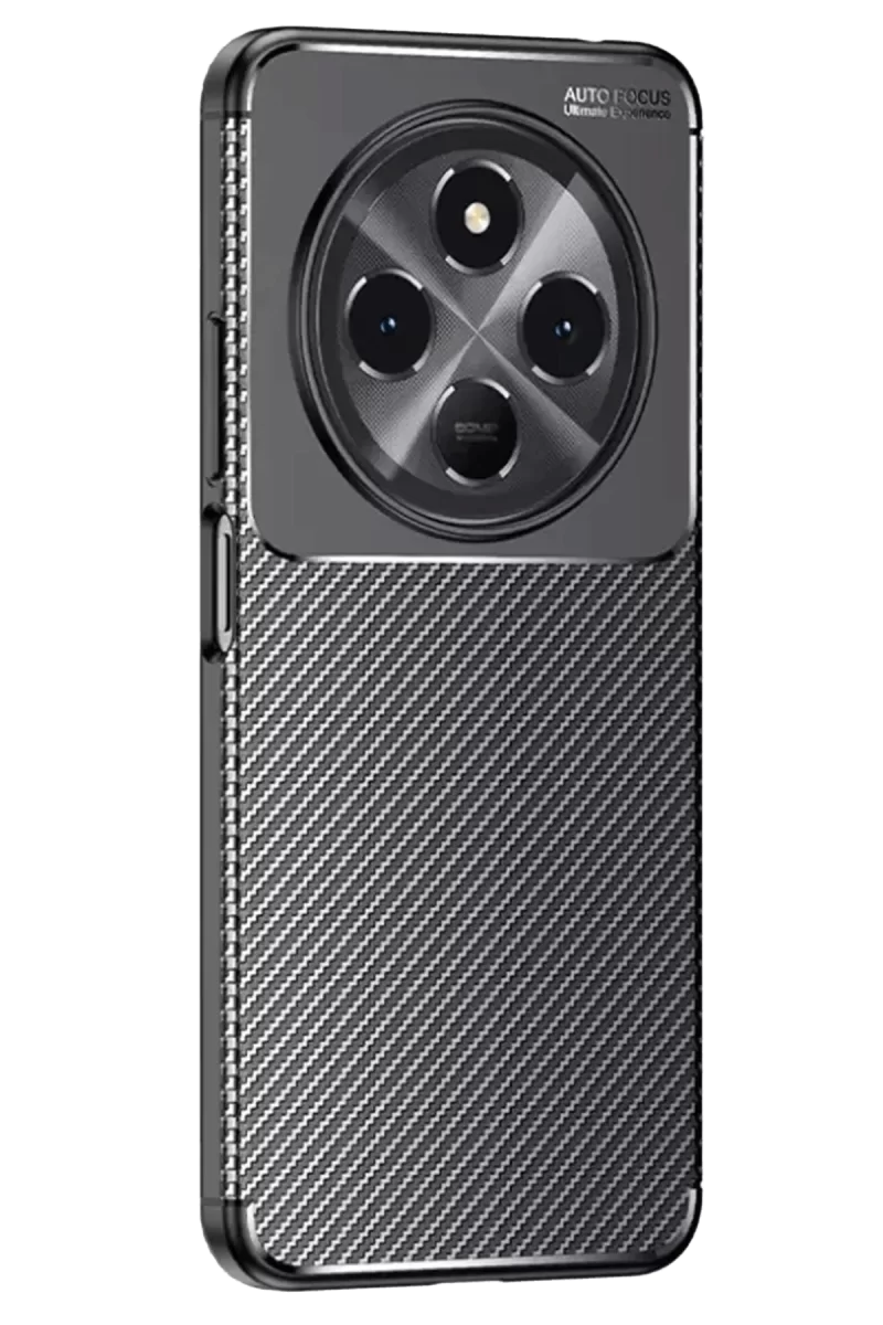 Newface Tecno Spark 30 Kılıf Auto Focus Karbon Kapak - Siyah