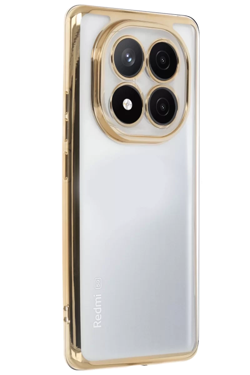 Newface Xiaomi Redmi Note 14 Pro 4G Kılıf Razer Lensli Silikon - Gold
