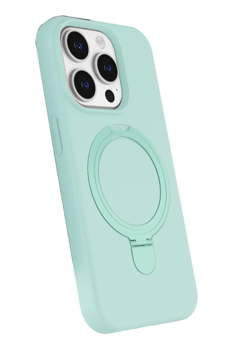 Newface Apple iPhone 14 Pro Max Regal Magsafe Standlı Kapak - Su Yeşili